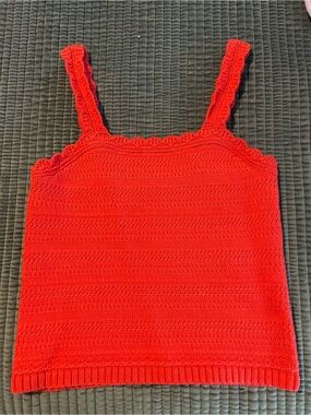 abercrombie kids Bright Red Crochet Tank Top